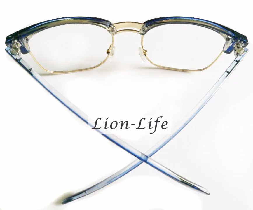 Yuri On Ice Katsuki Yuuri Gold Blue Half Frame Silver Glasses Cosplay Accessory with Lens Prop image 6