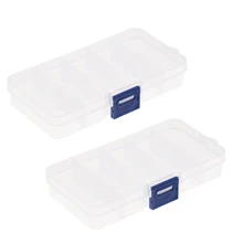 2 упаковки двойных Сторон 10 отсек для слотов пластиковый ящик для хранения прозрачный ящик для инструментов