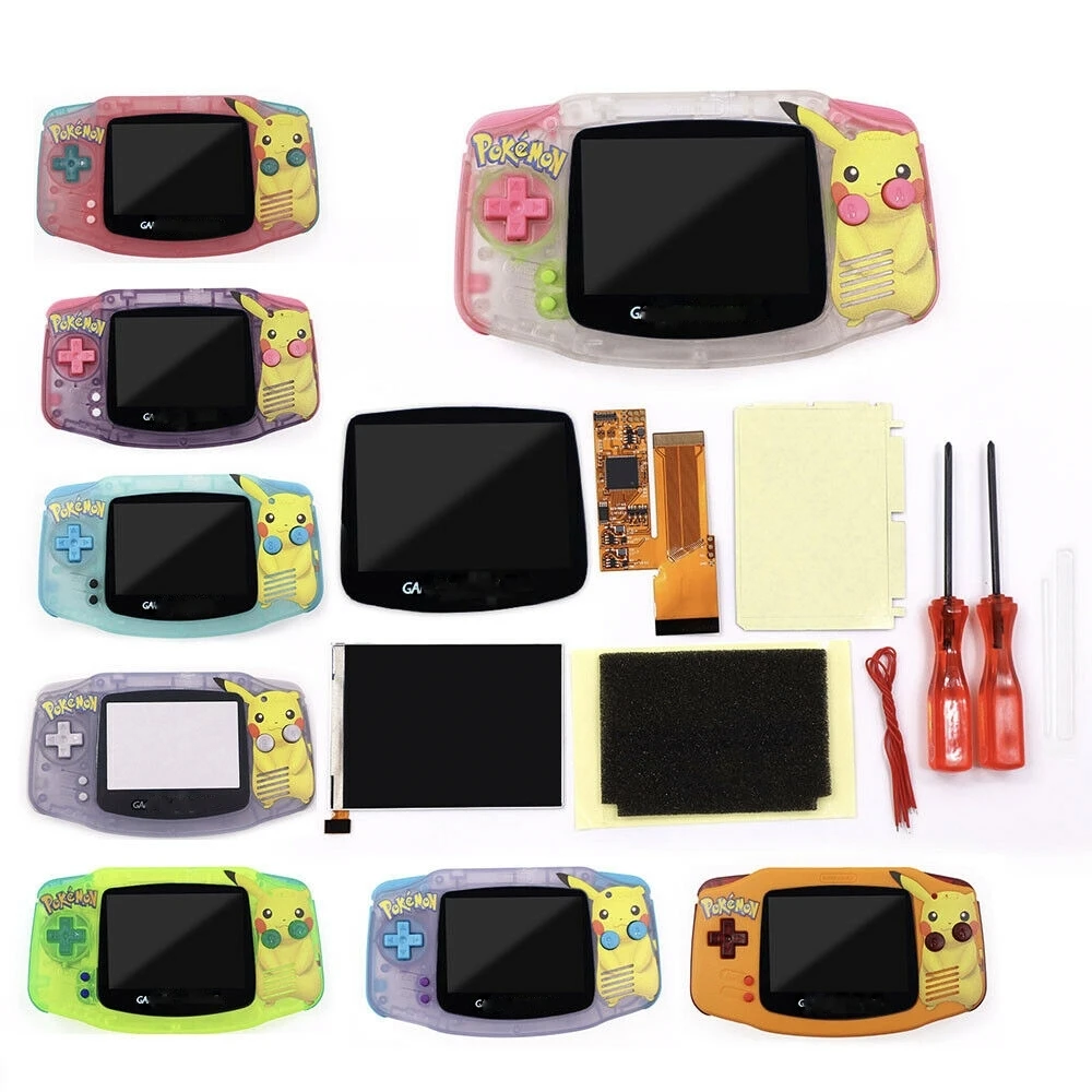 

Pokemen IPS Housing Shell Case & 10 Levels Brightness V2 IPS High Light Backlight LCD Mod For Gameboy Advance GBA Console