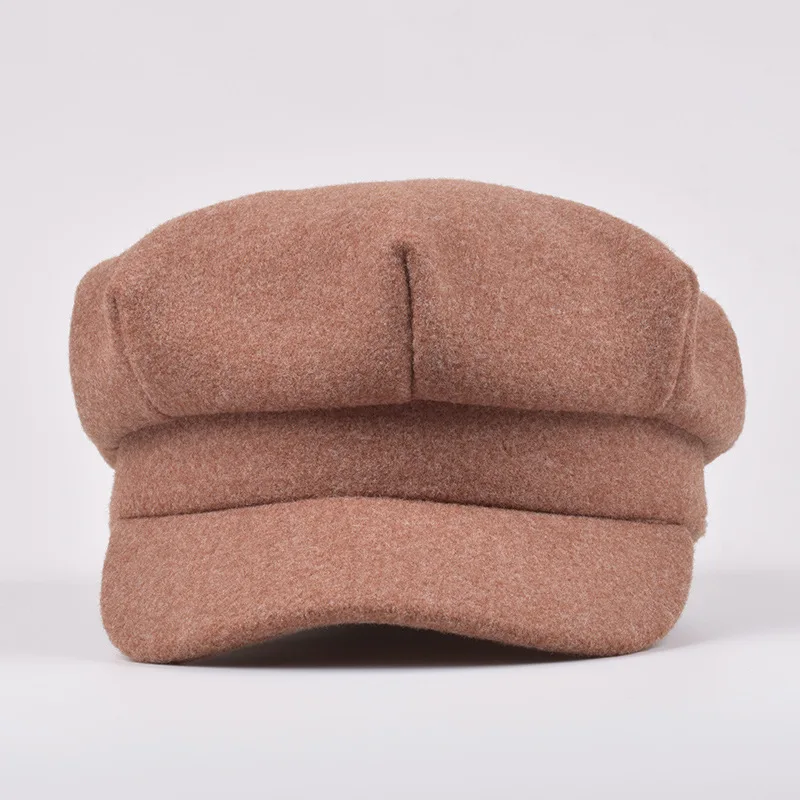 Фибоначчи бренд качество полушерстяной берет осень зима Gorras плотная ткань Casquette восьмиугольная шляпа для мужчин и женщин Кепка