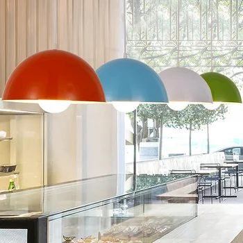 

Northern Europe Originality Aluminum A Chandelier Restaurant Platform Bedroom Lid Colour Semi-circle Single Head A Chandelier