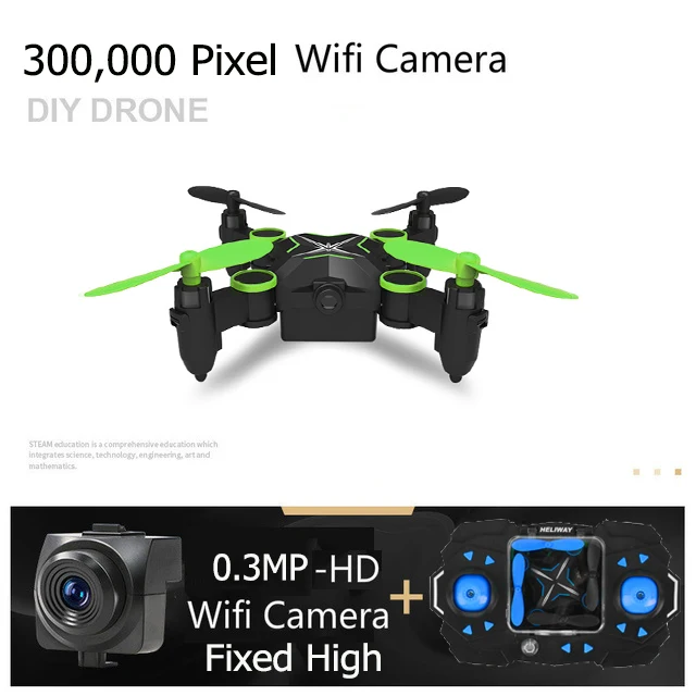 6 цветов складной мини-Дрон с WiFi камерой RC Квадрокоптер с высокой фиксацией RC вертолет с безголовым режимом Карманный Дрон игрушка - Цвет: Green 30W Fixed High