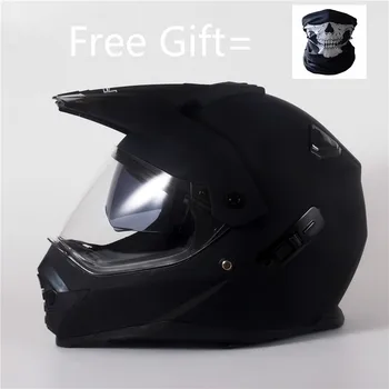 

Double Visor Motorcycle Helmet Men and Women Full Face Motocross Helmet With DOT CE Certification matte Black XS 53 54cm