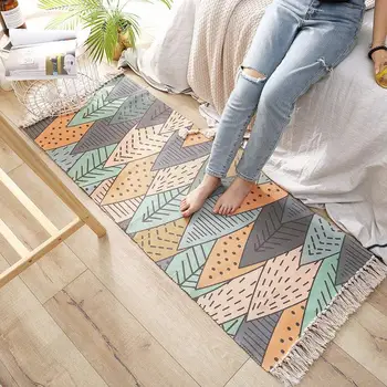 

Multi Size Fresh Contracted Decorative Mat Carpet Cotton Carpet Floor Home Kitchen Decoration Dining Room