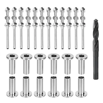 

HHO-Cable Railing Swage Threaded Stud Tension End Fitting Terminal and Cable Railing Stainless Steel Protector Sleeves for 1/8 i