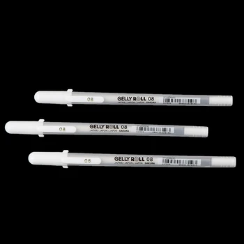 

6x White Gel Ink Marker Pens Drawing Sketching Painting Art Fine Tip Pens