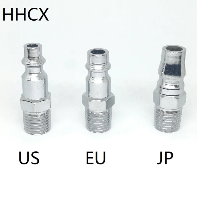 US JP EU Type Set 3PCS Heavy Duty Air Hose Fittings 1/4 NPT Tools