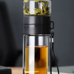 

Tea separation glass double deck brewing cup filter tea cup business gift custom LOGO creative cup