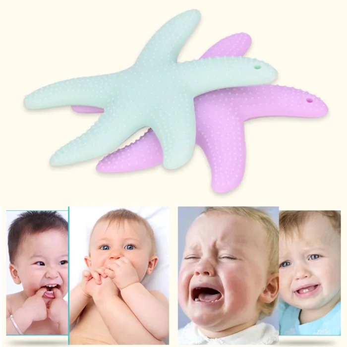 Горячая Детские Прорезыватели для зубов пищевая Мягкая силиконовая Морская звезда Форма Прорезыватель для малышей