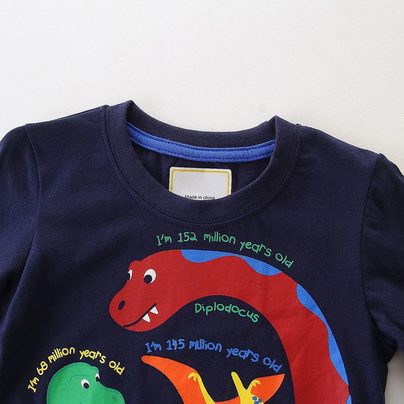 Children Clothes Autumn Blouse Baby Boys T Shirts Long Sleeve Boys T Shirts Cotton Animals Printed Dinosaur Tops