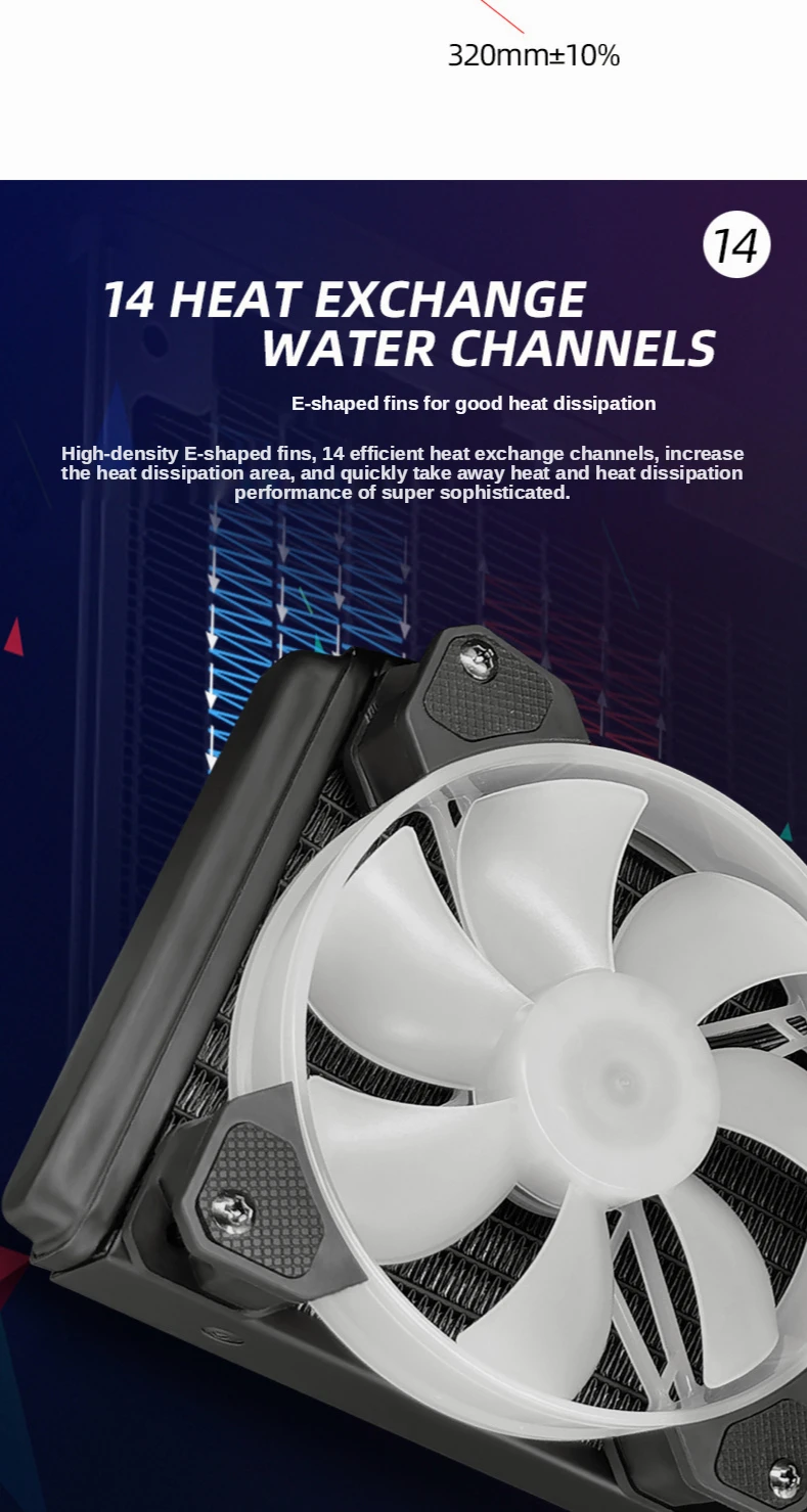 rgb radiador de cpu de refrigeração água integrado kit de refrigeração de drenagem dupla radiador de refrigeração água
