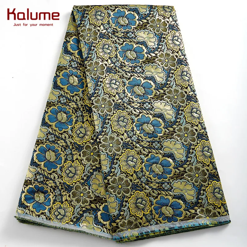 

Kalume African Lace Fabric Satin Brocade Design French Tulle Gilding New Cyan Nigerian Lace Fabric For Wedding Party Dress H2438