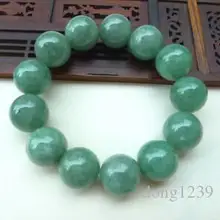 Натуральный сертификат нефритовый Зеленый жадеит бусины браслет 13 мм