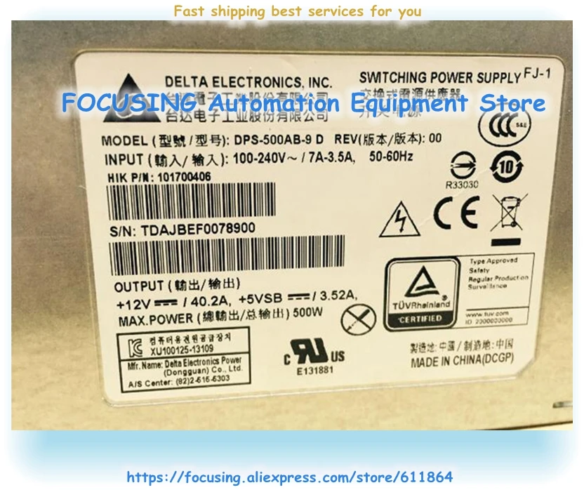 New Original DPS-500AB-9 D 500W Hot Swap Server