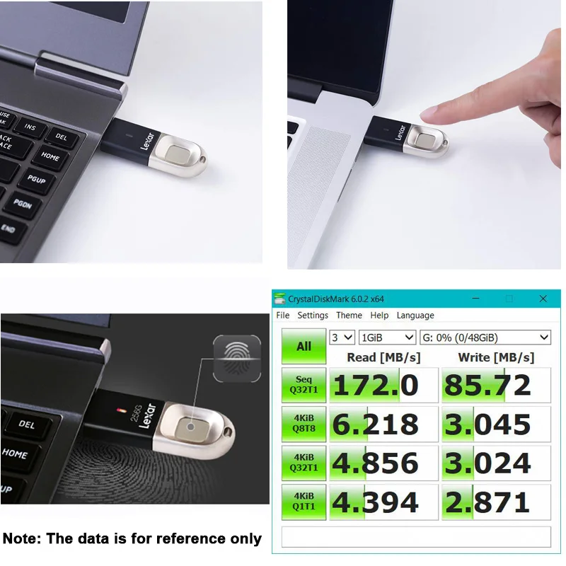 US $41.99 Lexar USB 30 Flash Drive 32GB 64GB 128GB Pendrive U Disk Cle Usb Memory Stick With Fingerprint Encryption F35 Pen Drive On Key