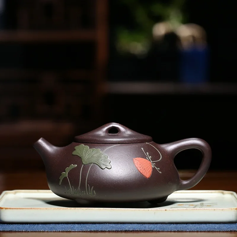 

Yixing Clay Teapot Yixing Handmade Famous Kung Fu Tea Pot Household Authentic Mud Draw Stone Scoop Pot Tea Set Tea Pot Gift