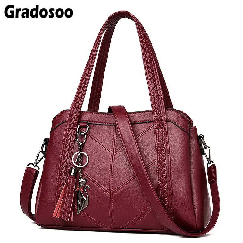

Gradosoo Sac A Main PU Leather Luxury Handbags Women Bags Designer Ladies Hand bags High Quality Crossbody Bags For Women LBF433