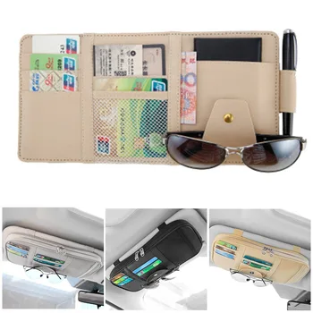 

Car Sun Visor Organizer Universal Vehicles Zippered Cell Phone Tablet Cards Holder Storage Bag NJ88