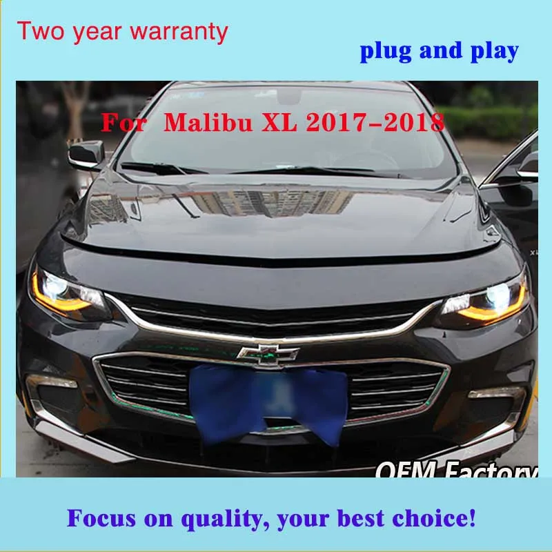 Автомобильный Стайлинг фар для Chevrolet Malibu XL- светодиодный фары для Malibu XL налобный фонарь светодиодный DRL+ Динамический сигнал поворота Bi