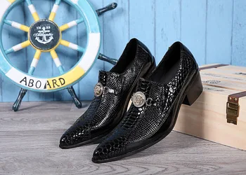 

Casual Leather Shoes British Style Pointed Fashion Men Shoes Loafers Genuine Leather Full Grain Leather Cow Leather Slip-on
