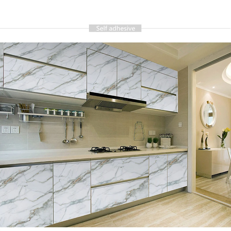 

5M Self Adhesive Marble Wall Stickers Kitchen Contact Paper PVC Countertop Bathroom Furniture Decorative Waterproof Wallpaper