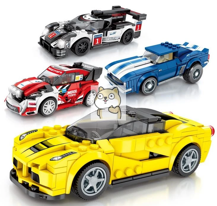

Children's assembled toys Famous car super running racing small particles spell inserted blocks puzzle toy blocks
