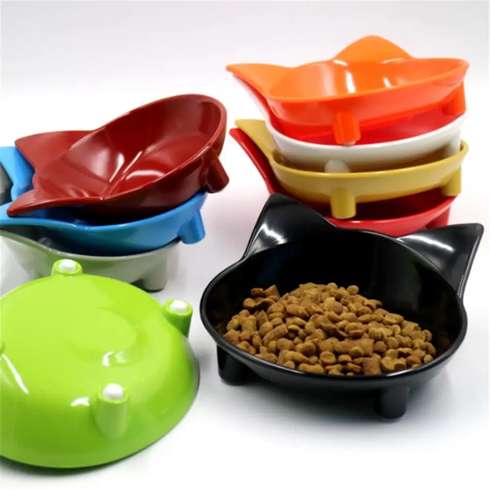 

Cute Cat Shaped Pet Bowl Anti-Slip Single Food Bowls Puppy Feeding Drinking Water Bowl Cat Feeder Pets Supplies