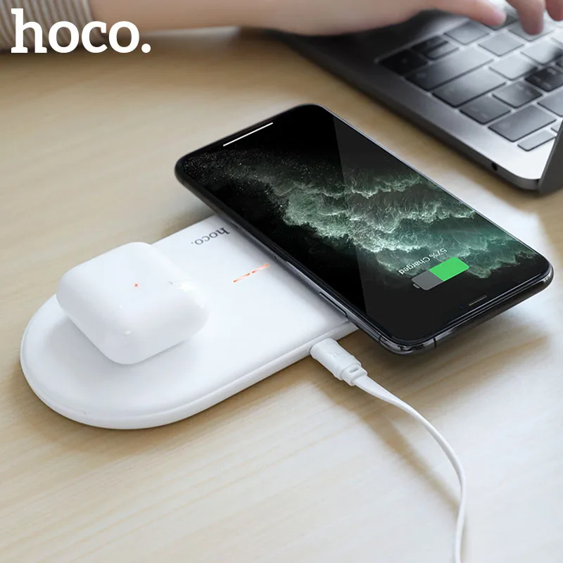 Беспроводное зарядное устройство HOCO 18 Вт для Samsung S10 S20 S9 Note 10 9 быстрая зарядка USB Qi