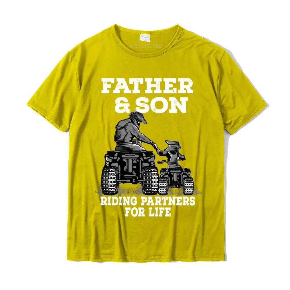 New Design Mens Tops Shirt Summer Printed On Tshirts All Cotton Short Sleeve Print Tops & Tees Round Collar Top Quality Quad Bike - Father and Son Riding Partners For Life ATV Gift Pullover Hoodie__27076 yellow