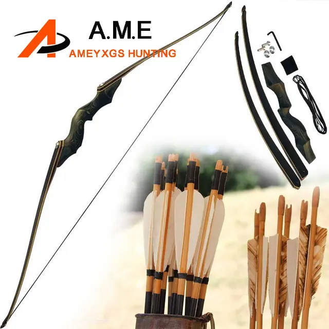  US $92.75 60inch American Hunting Take Down Recurve Right Hand Black Color Gift Arrow Rest 60bls 