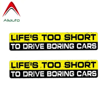 

Aliauto 2 X Warning Car Sticker Reflective Life's Too Short To Drive Boring Cars Decal Accessories PVC for Niva Toyota,15cm*3cm