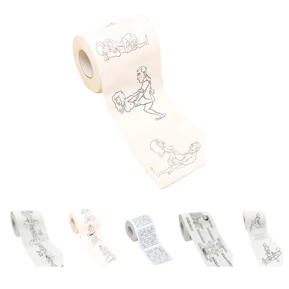 1 Roll Romantic Sex Pattern Toilet Paper Creative Ultra-solt Paper Toilet Tissue Roll for Anniversarie Valentines Day Gift