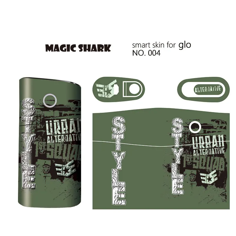 Волшебная Акула, новинка, стерео пленка, наклейка s для Glo, аксессуары для электронной сигареты, защитная крышка, наклейка для Glo, Vape Pod - Цвет: 004