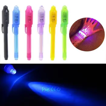 

Dropshipping Plastic Big Head Uv Invisible Light Pen Magic Led Light Pen Ink Pen Light Invisible Marker For Kids Pen Counterfeit