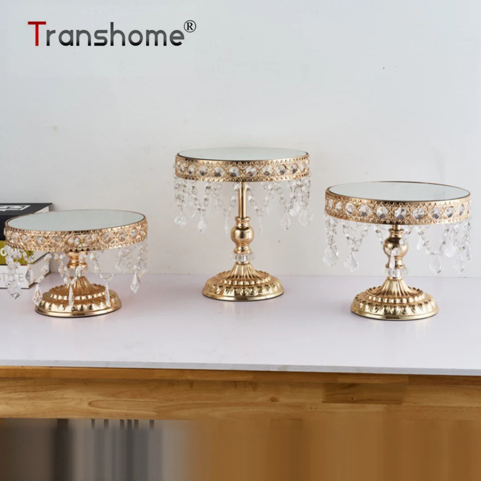 Подставка для кексов Transhome 3 размера металлическая подставка с кристаллами