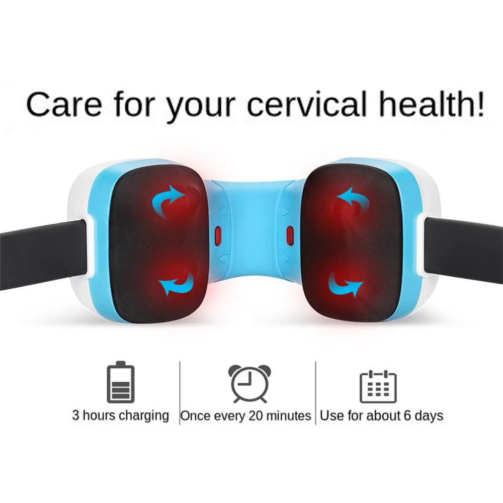  Smart Heating Neck And Shoulder Massager USB Relaxation Kneading Cervical Vertebra Infrared Physiot - 4000444095724