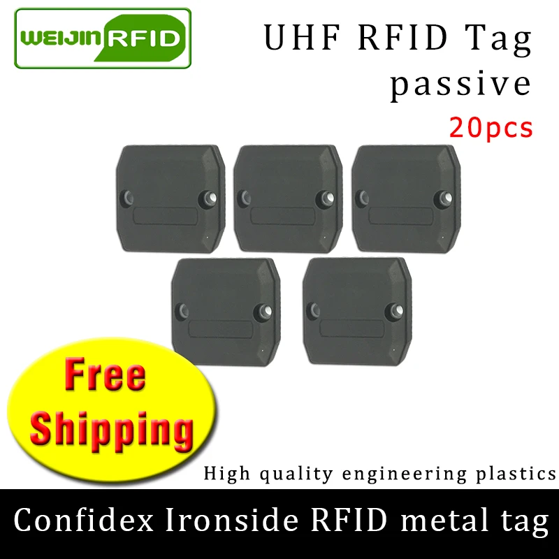 UHF RFID metal tag confidex ironside 868m Impinj Monza4QT EPC 20pcs free shipping durable ABS long distance passive tags | Безопасность