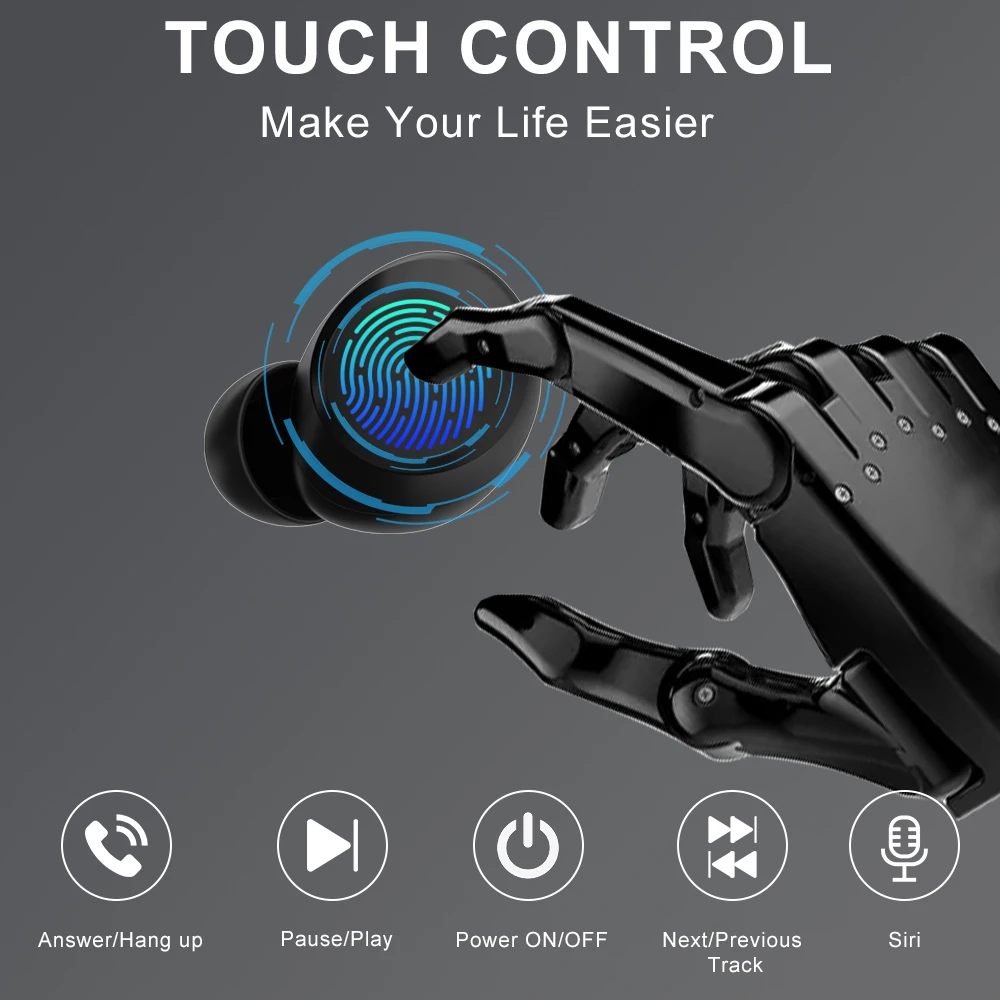 Беспроводные Bluetooth V5.0 наушники Myinnov M7 с сенсорным управлением стерео HD говорящие