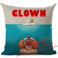 Halloween Horror Cushion Cover Chucky Annabelle Scream Clown Printed Throw Pillows Living Room Halloween Decorative Pillow