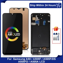 Super amoled para samsung galaxy a50 display lcd SM-A505FN/ds a505f digitador da tela de toque para samsung a505 lcd a505f/ds display