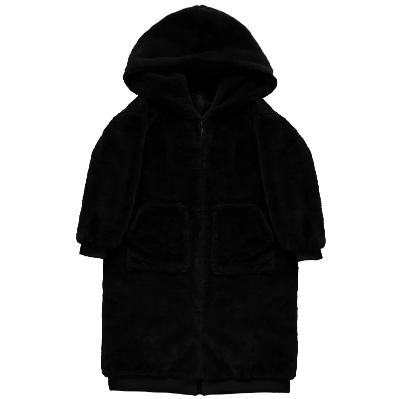 Jacke Monki Pelzmantel Mit Kapuze Mauroicardi Winter Schwarz