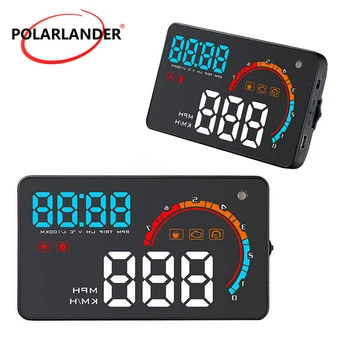 

Diagnostic Head Up Display Car HUD Wired OBD2 4" D2000 Projector Multi Color Digital Speedometer