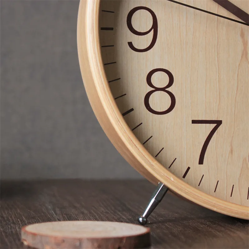 Творческий немой настольные часы офисный Настольный Гостиная простой твердой древесины часы Современный длинный подол часы в минималистском стиле украшения