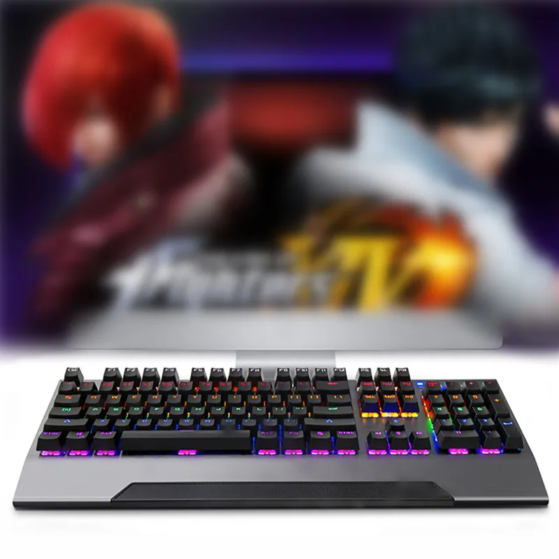 Wired Gaming Keyboard Mechanical Backlit Keyboards USB 104 Keycaps Round Keys Square Keys Gaming Keyboard For Game Laptop PC