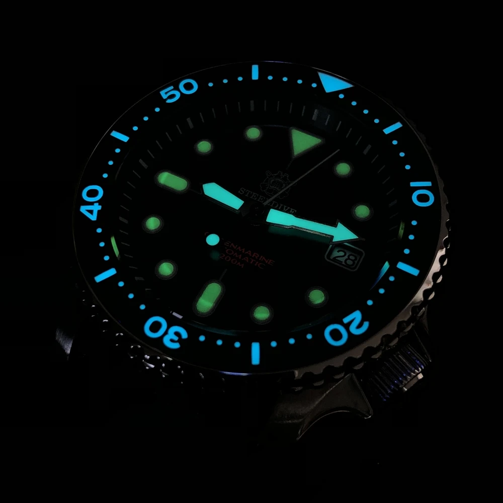 US $131.44 Steeldive SD1996AC Green Color Stainless Steel 200M Waterproof NH35 Automatic Dive Watch