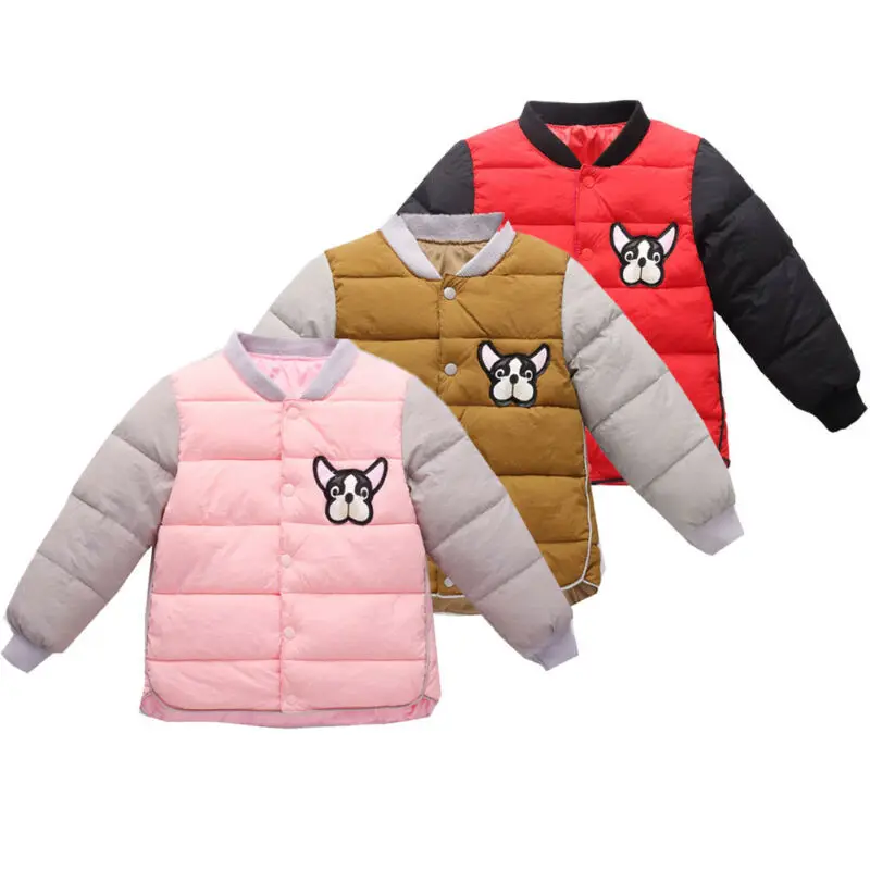  For Toddler Kid Baby Girl Boy Long Sleeve Jacket Coat Tops Winter Splice Outwear