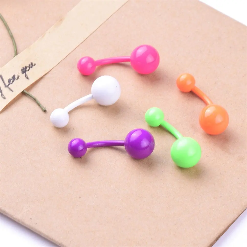 Женское кольцо на пупок пупка карамельного цвета маленькое из нержавеющей стали