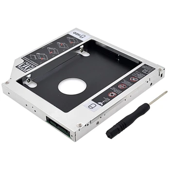 

Aluminum Universal SATA 3.0 2nd HDD Caddy 12.7mm 2.5" Hard Disk Drive Enclosure SSD Case for Laptop DVD/CD-ROM Optibay