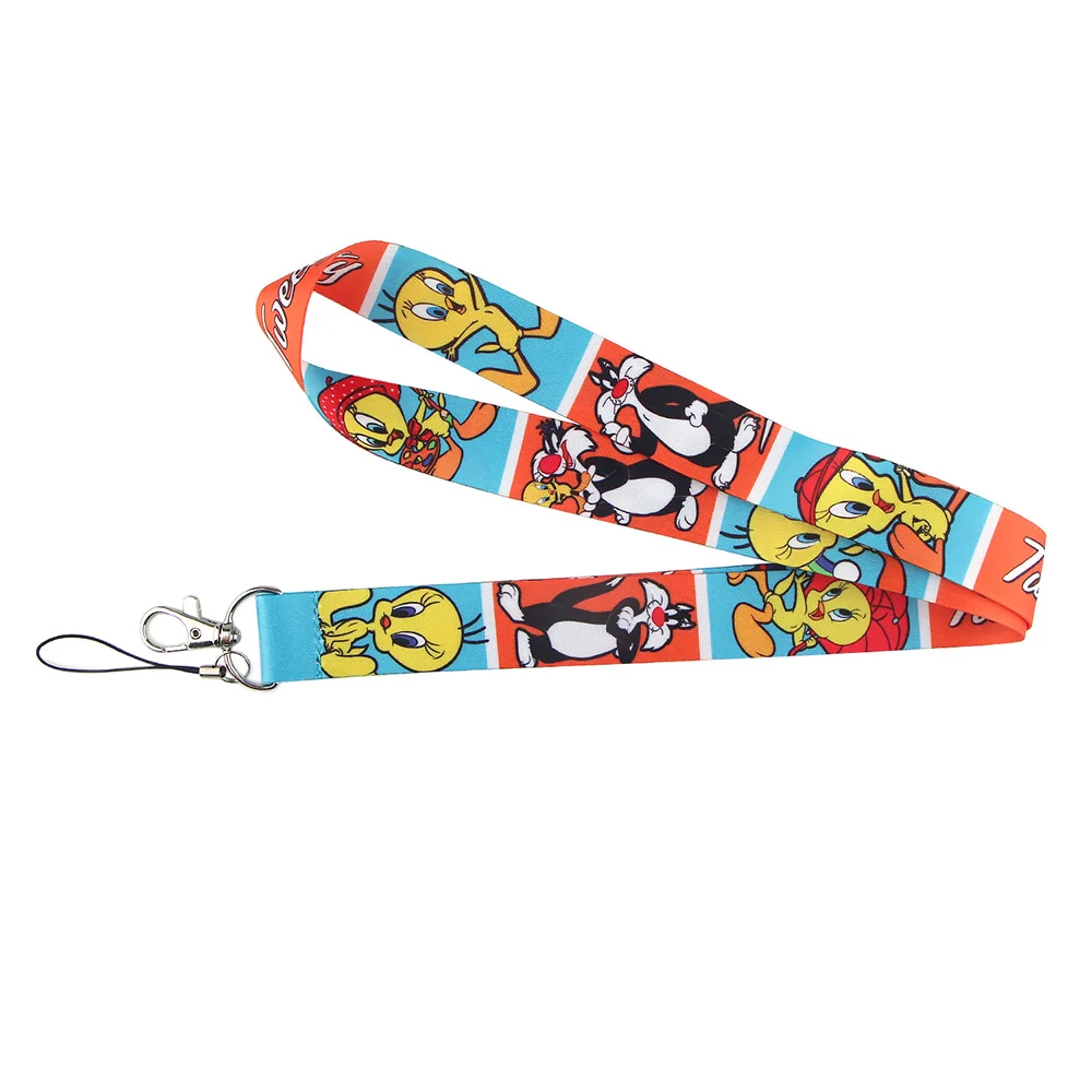E2047 Cute Cartoon Cat And Bird Keychain Lanyards For Keys Mobile Phone USB DIY Badge Holder | Дом и сад