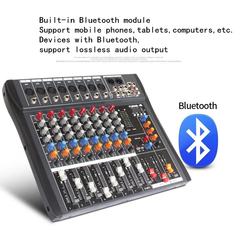 US $117.12 LEORY EU 812 Channel Bluetooth Mixer Professional DJ Karaoke KTV Stage Bluetooth Audio USB Tuner MP3 U Disk DSP Digital Reverb
